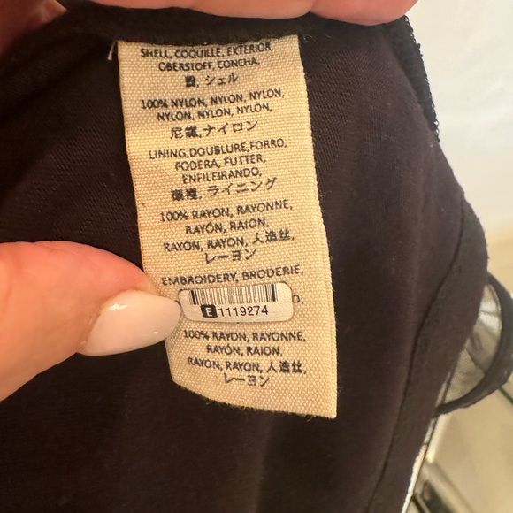 Free People Size-8 Black Minidress in black mesh w embroidery & sexy open back - Picture 7 of 9